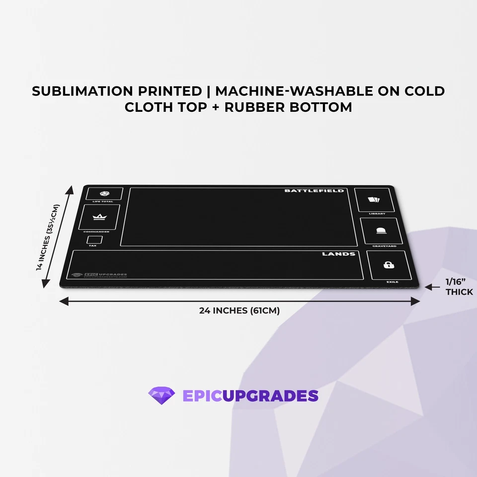 MTG Playmat for Commander Magic the Gathering Mat with Zones for EDH Player - Image 3 of 4