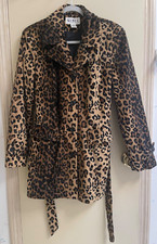 Vintage Mixit Women s Faux Fur Leopard Print Coat Medium Length Coat Size Small