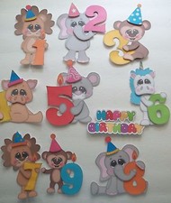 3D UPick Birthday Animals Numbers Trains Bowling Scrapbook Card Embellishment