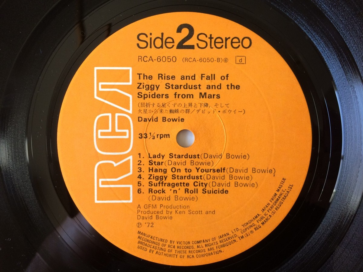 洋楽 LP David Bowie Ziggy Stardust RCA6050 X David Bowie 