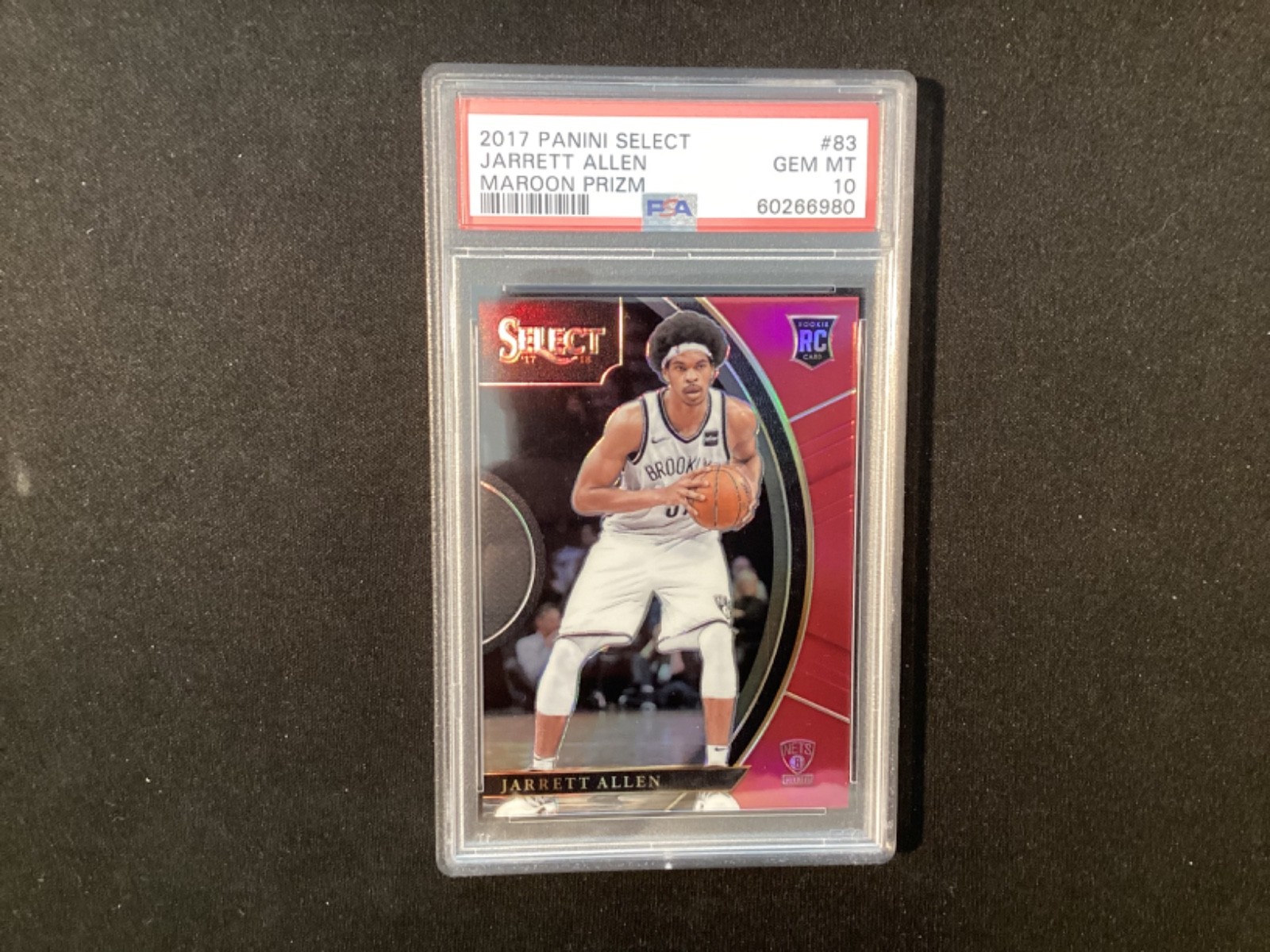 Jarrett Allen 2017-18 Select Rookie Maroon Prizm /199 PSA 10 #83 RC Concourse