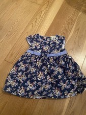 Navy Floral Dress Age 12/18 Months By Strawberry Faire ( 2828)
