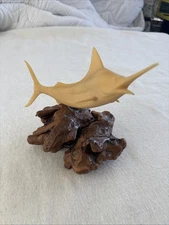 John Perry Driftwood & Unpainted “Marlin Sail Fish” Signed Piece.