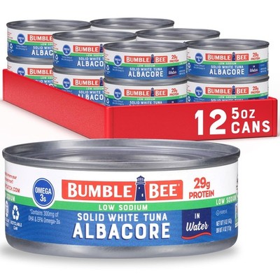 Bumble Bee Low Sodium Solid White Albacore Tuna in 5 Ounce (Pack of 12) 