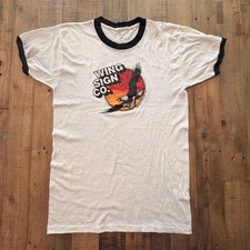 Vintage 70's T Shirt Wing Sign Co Chicago Ringer Large