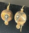 AR 1175 Sterling Silver Gold-Tone Victorian Style Hook Dangle Earrings Vintage