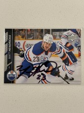 2015-16 Upper Deck Matt Hendricks #74 Auto Autograph Signed Edmonton Oilers