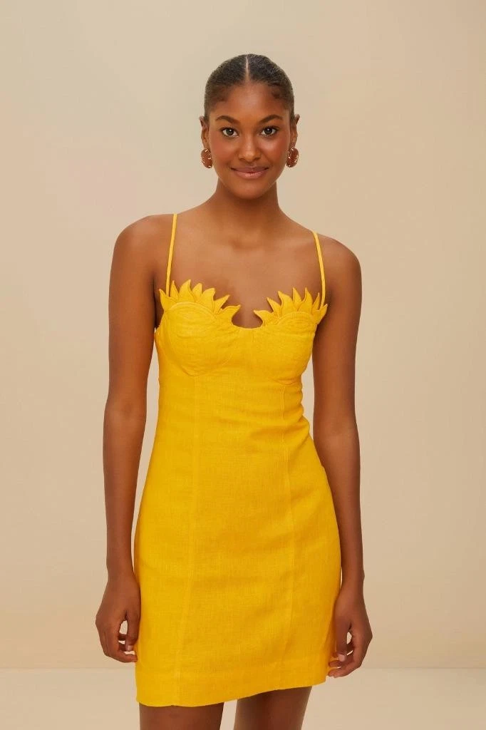 knee length dresses for ladies Beyond Linen Blend Mini Dress Yellow