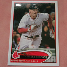 Topps 2012 Update Will Middlebrooks Rookie Debut #US265 Red Sox MLB Card. rookie card picture