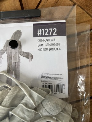 Mummified Mummy Ghost Scary Halloween Costume Sz XL Kid 14-16