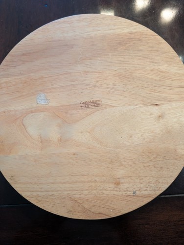 Crate & Barrel Solid Wooden One Piece Chip & Dip Serving Bowl 12" - Picture 9 of 9