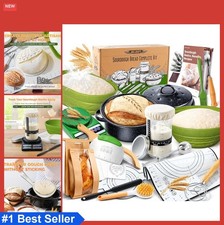 Sourdough Starter Kit 34 oz Jar Silicone Proofing Baskets Bread Baking Set