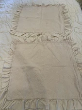 Piu Belle 2 Euro pink blush Ruffle Pillow Shams Cover Zipper Closure 24” x 26”