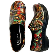 Klogs Jungle Boogie MISSION Leather Clog | Sz 6 | Patent Multicolor | Excellent!
