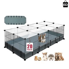 Durable Small Animal Playpen - 48" x 24" with Easy Access  Transparent Panels
