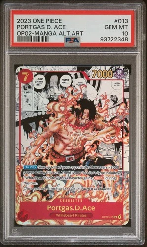 Portgas.D.Ace PSA 10 - OP02-013 - Manga Alt Art - Paramount War - One Piece TCG