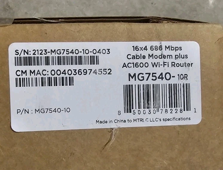 Motorola MG7540 16x4 Cable Modem Plus AC1600 Wi-Fi Router DOCSIS Renewed - Image 4 of 4