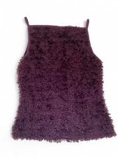 Fluffy Purple Textured Tank Top