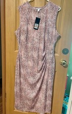 Nine West Women’s Sleeveless Pink Snake Print Sheath Dress Size 2xl
