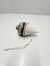 Traditional Mexican Wooden Trompo Spinning Top  Toy