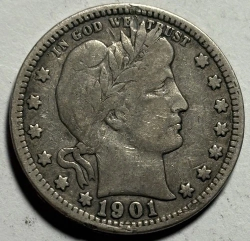 1901 Barber Quarter — Circulated 🔥 Original Surfaces