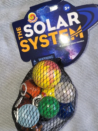 Mega Marbles Net Bag Solar System Shooter Educational Colorful Sensory Age 5+ - Picture 1 of 3