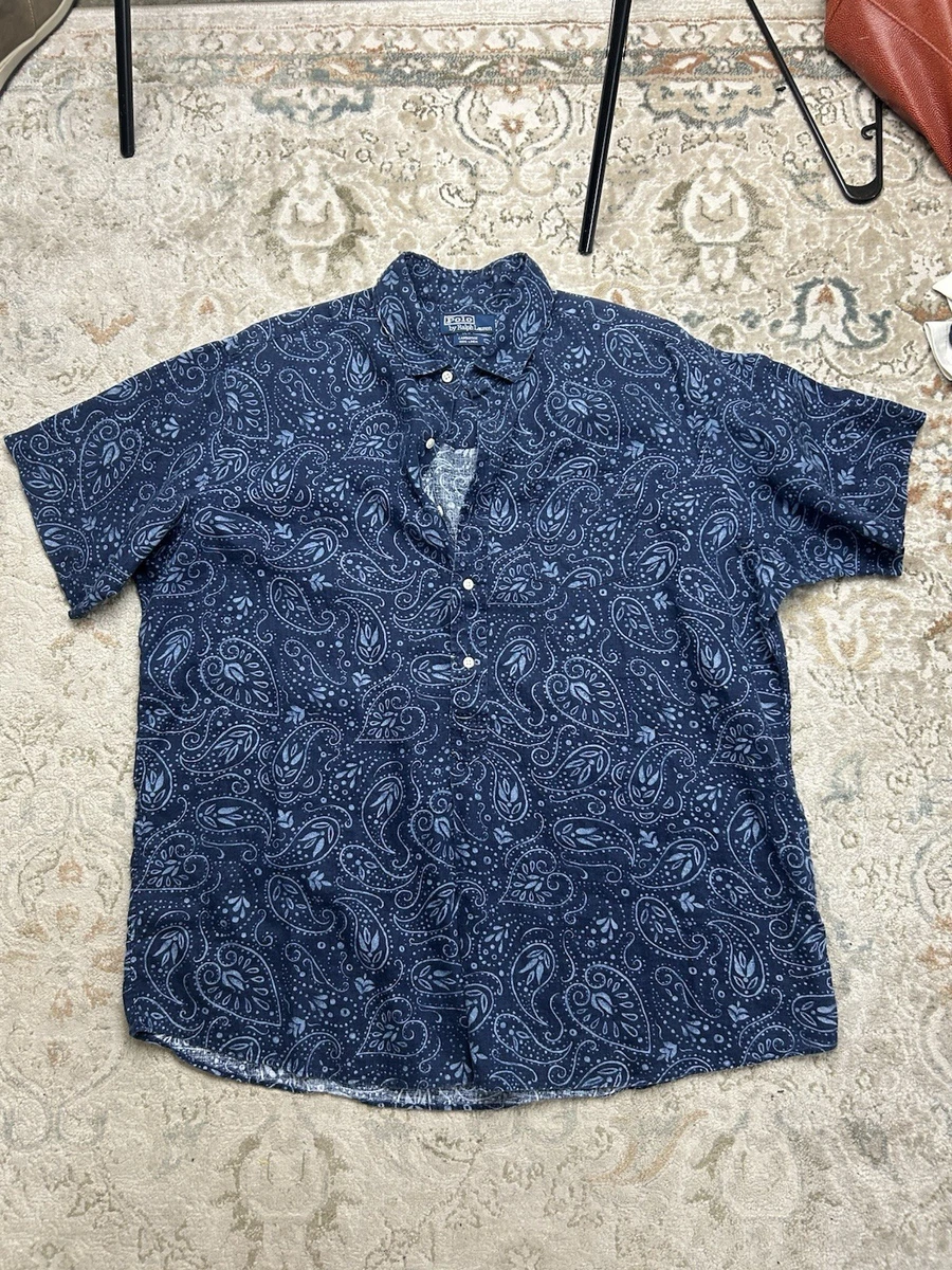 Polo Ralph Lauren Paisley Short Sleeve Casual Button-Down Shirts