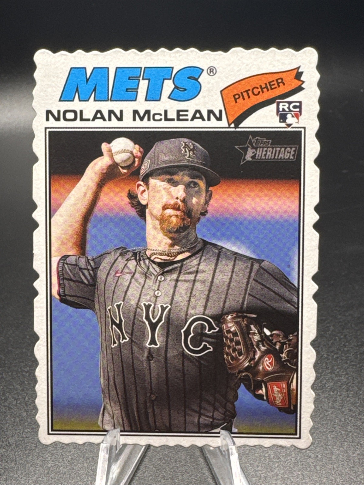 2026 Topps Heritage Nolan McLean Rookie Deckle Edge SP NY Mets #150