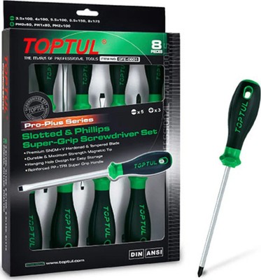 TOPTUL 8 piece Pro-Series Screwdriver Set
