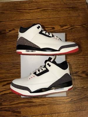 Mens Nike Air Jordan 3 Retro OG World's Best Dad Sail Black Red Size 11.5