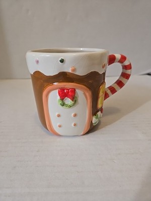 LARGE 23oz Ceramic MR CHRISTMAS GINGERBREAD HOUSE MUG, NO LID