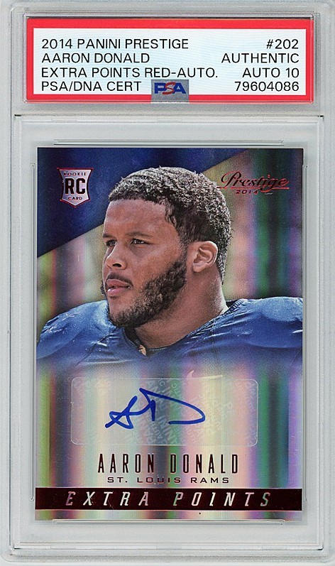 2014 -AARON DONALD- PSA 10 Prestige RED Signed/Autograph/Auto Rookie Card - RC