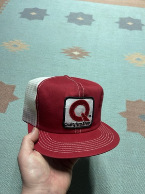 #ad #ad Vintage k products trucker hat mesh cap quality farm amp; fleet patch red white USA $30.00