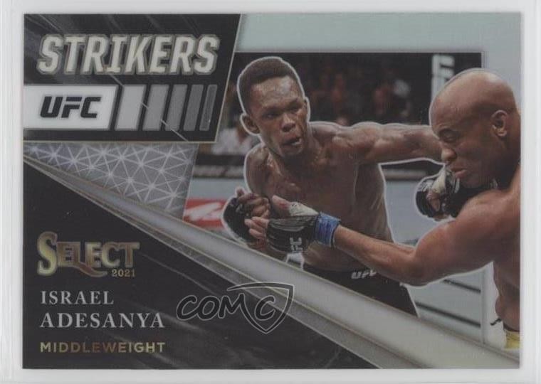 2021 Panini Select UFC Select Strikers Silver Prizm Israel Adesanya #24 1b8