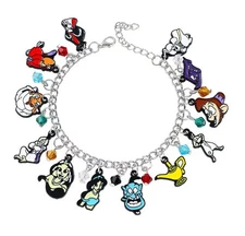 Aladdin & Jasmine Magic Carpet Ride Metal Enamel Charm Bracelet