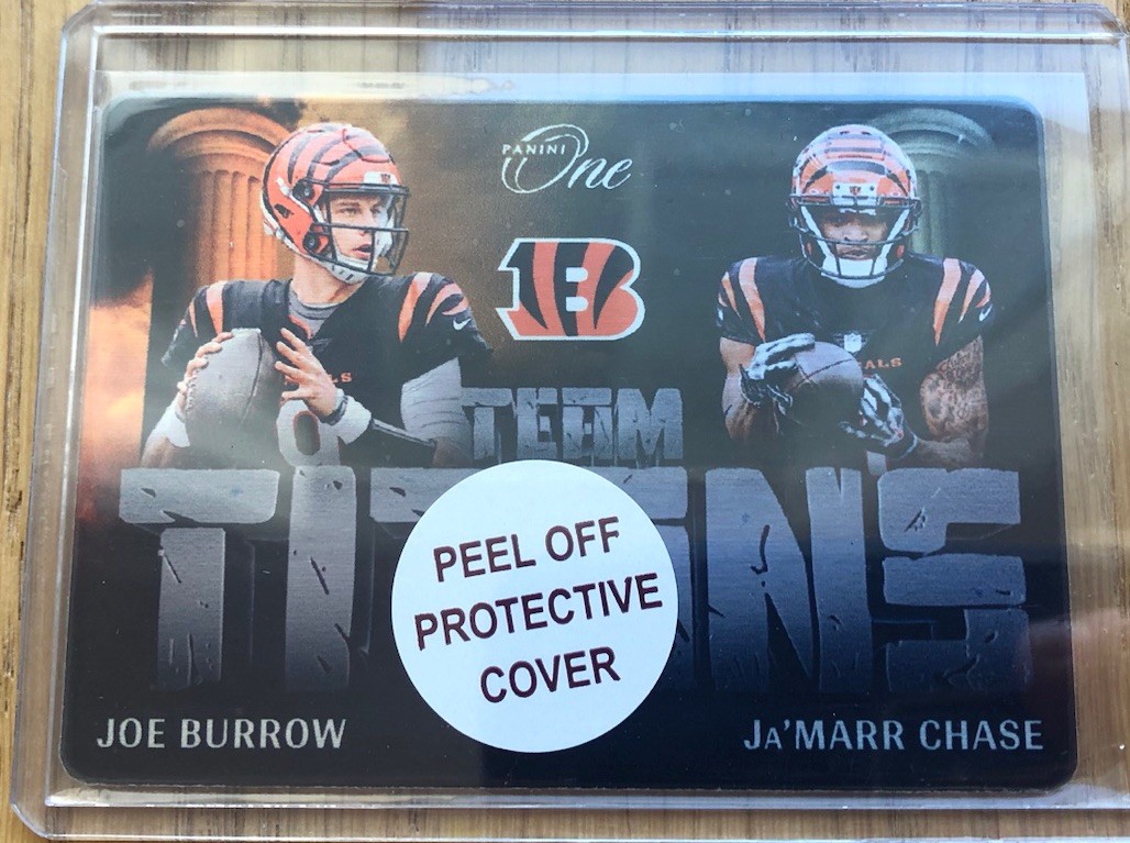 2024 Panini One Team Titans Joe Burrow Ja'Marr Chase SSP Case Hit TT-CIN Bengals