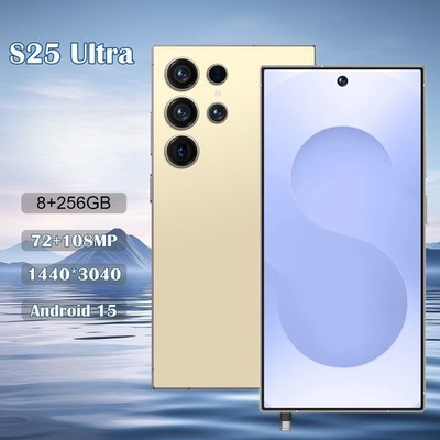 S25 Ultra Smartphone Android 15 Unlocked 8+256GB 6.8'' 72+108MP 8000mAh Dual SIM