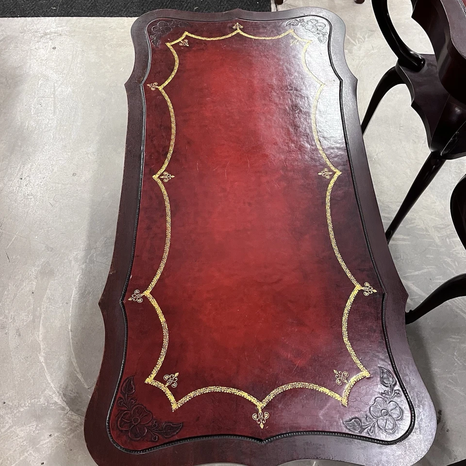 Mesas de 3 piezas de cuero genuino dorado caoba Adam’s Always Spider Leg Foto 2 de 4