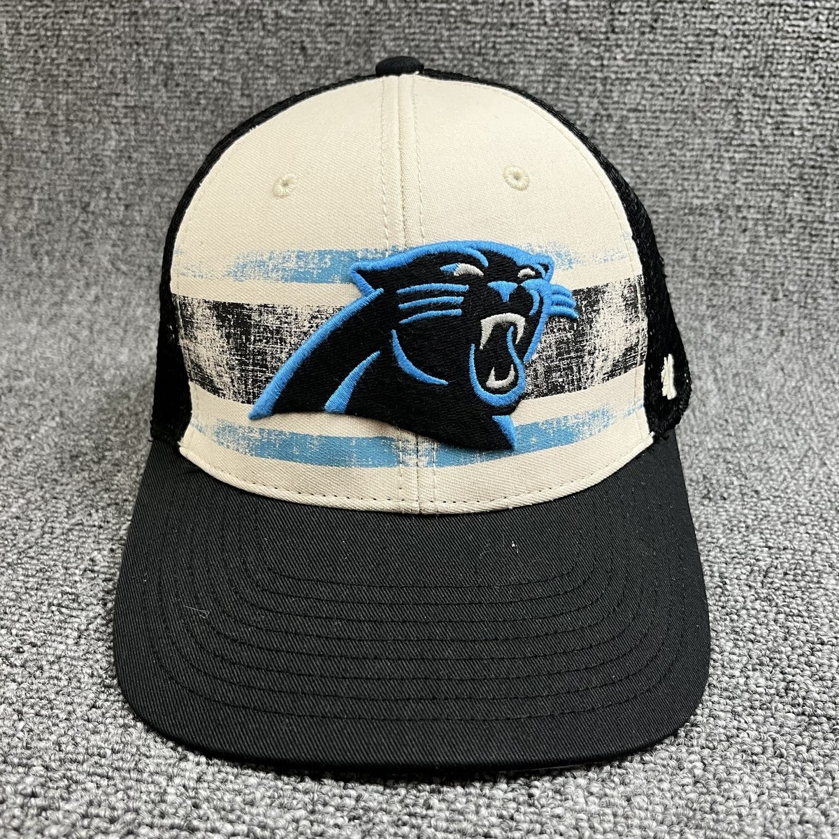 Carolina Panthers '47 Super Stripe Hitch Trucker Hat Mesh Snapback Cap Black