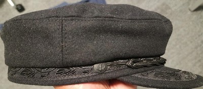 Authentic Aegean Greek Fisherman's Cap Black Wool Blend (Great Condition)