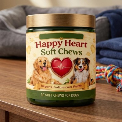 30 Stück Tier Herz Gesundheit Kautabletten, Happy Heart weiche Kausnacks HEISS