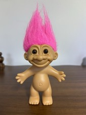 Russ Troll Doll 4" Vintage Bright Pink Hair Pink Eyes 