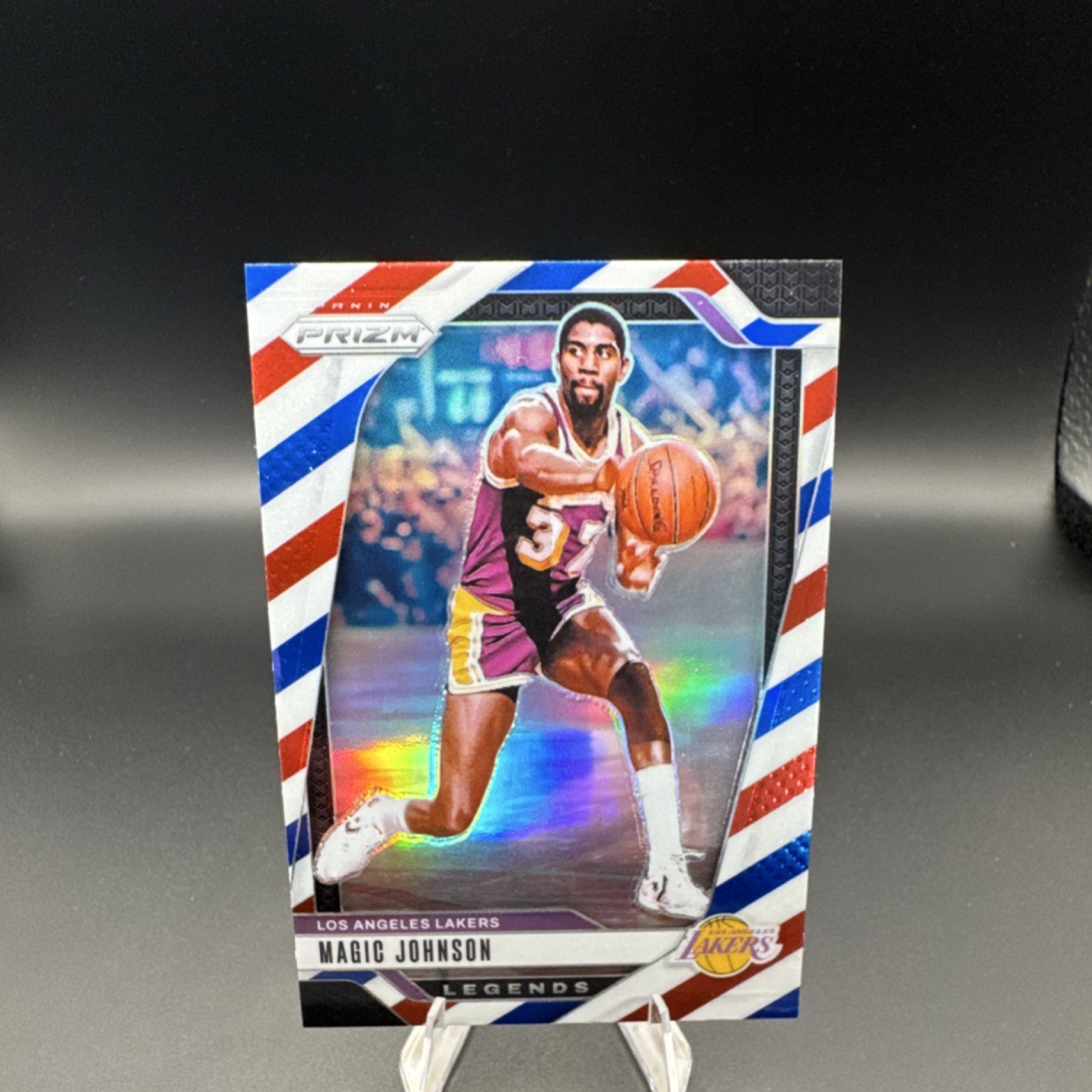 Panini 2024-25 Prizm Legends Magic Johnson #294 Red White & Blue Basketball