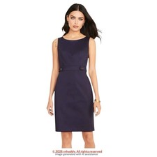 NWT Ann Taylor size 2 navy button tab sheath dress  $129 retail 