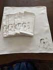 Vintage Italian NAPKINS 6 @ 15" ~ Embroidered w/Reticella Insert on one Corner — photo 1