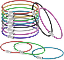 4"/ 6" Keychain Cable, 2 Mm Thick Wire Key Ring, Twist Lock Luggage Tag Loops, M