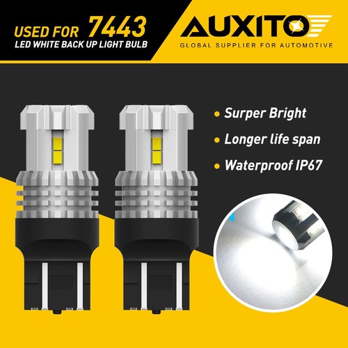 AUXITO 7443 arriba LED luz de señal de giro trasera bombillas DRL 6000K blanco 12SMD 7444 7440 - Imagen 1 de 12