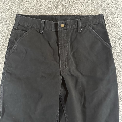 Carhartt Pants Mens 33x36 (Fits 32x36) Black Heavy Duck Canvas Carpenter B11 BLK - Picture 3 of 13