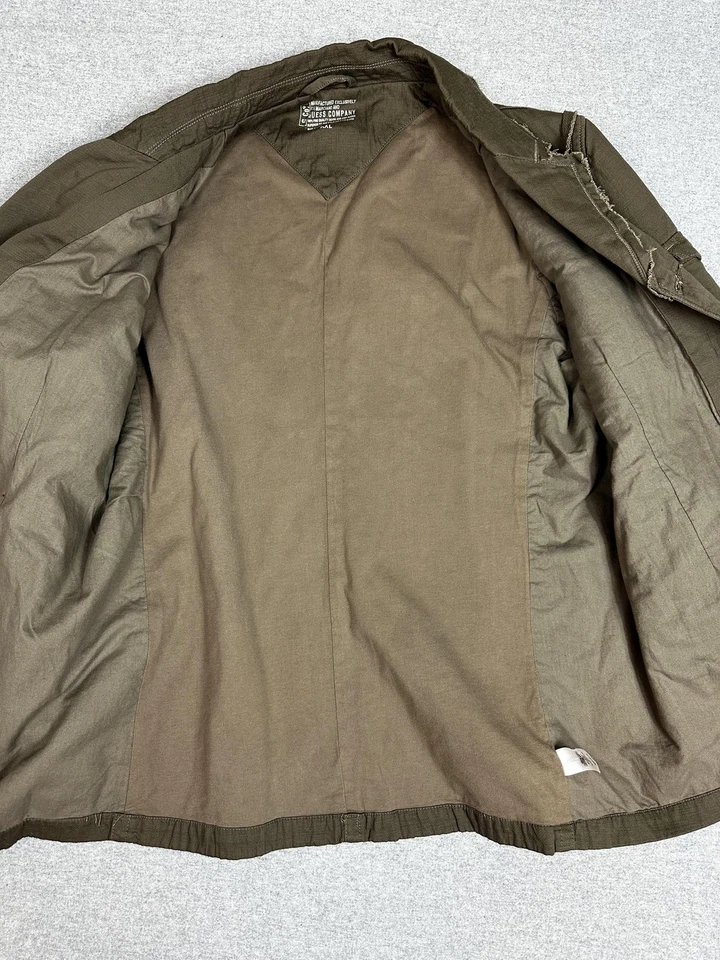 Chaqueta Guess Marciano Para Hombres 2XL Verde Oliva Militar Campo Safari Utilidad Lona Foto 3 de 4