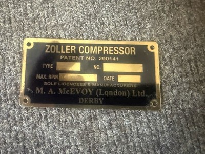 Zoller Supercharger Typenschild *seltener Artikel 